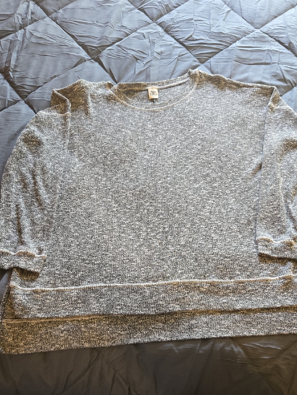 Sew In Love Heathered Gray Scoopneck Pullover